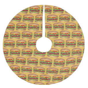 チーズバーガー料理用ピクニックハンバーガーバーガー ブラッシュドポリエステルツリースカート