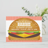 チーズバーガー新学期バーベキュー招待状 招待状 (スタンド正面)