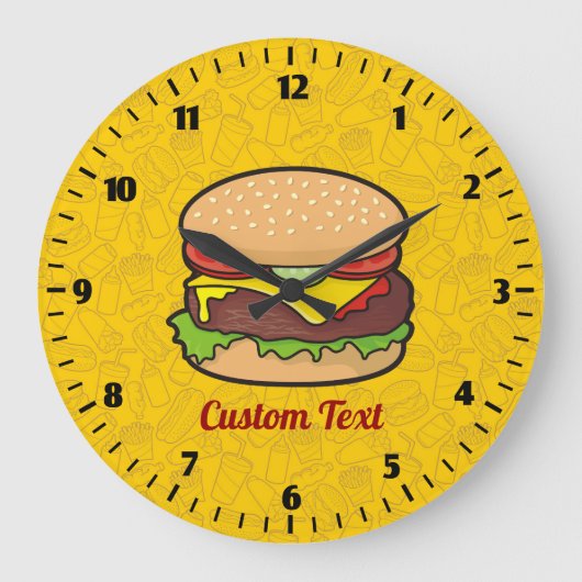 チーズバーガー時計 ラージ壁時計 (正面)