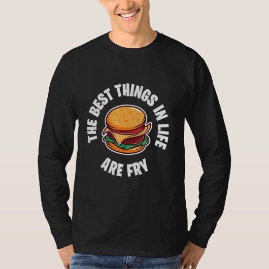 チーズバーガー最高のライフジャンクフード揚げフードフー Tシャツ (正面)
