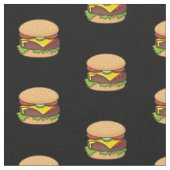 チーズバーガー柄 ファブリック (クローズアップ)