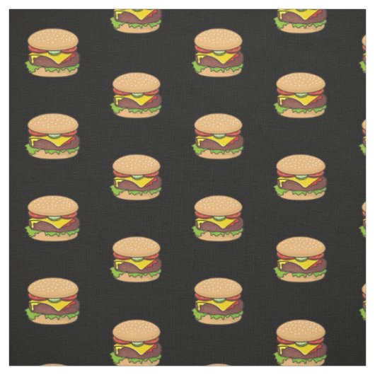 チーズバーガー柄 ファブリック (見本)