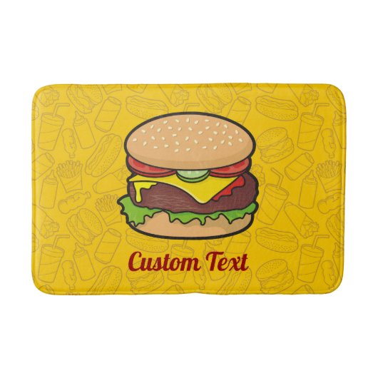 チーズバーガー浴室マット バスマット (正面)