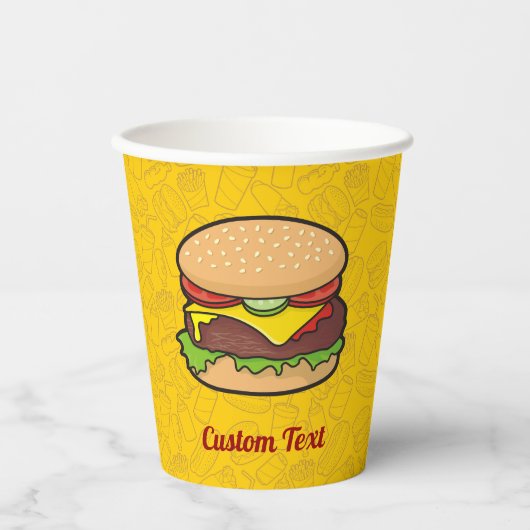 チーズバーガー紙カップ 紙コップ (正面)