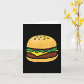 チーズバーガー絵文字ハンバーガーチーズBbq カード (黄色い花)