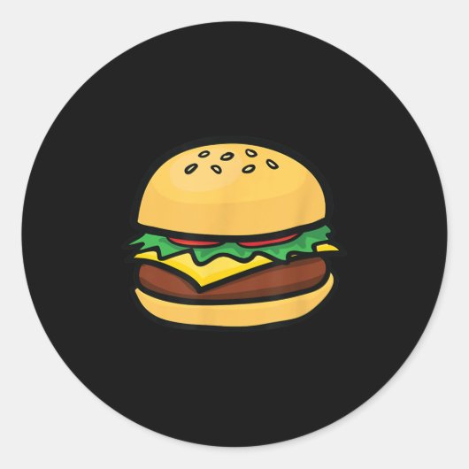 チーズバーガー絵文字ハンバーガーチーズBbq ラウンドシール (正面)