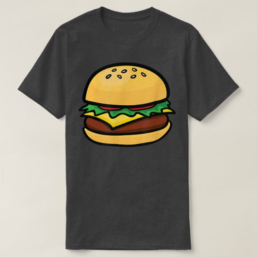 チーズバーガー絵文字ハンバーガーチーズBBQ Tシャツ (デザイン正面)