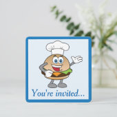 チーズバーガー誕生日招待状 招待状 (スタンド正面)