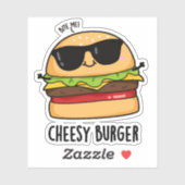 チーズバーガー面白い食べ物ダジャレ シール (シート)