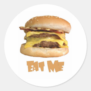チーズバーガー食べ – 私 ラウンドシール