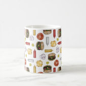 チーズバーガー食材 – ホワイトコーヒーマグ コーヒーマグカップ (中央)