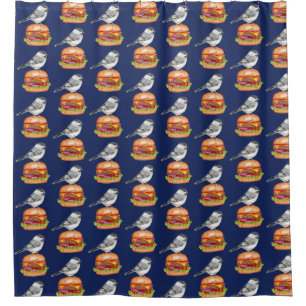 チーズバーガー鳥《鳥》アメリカゴガラタホ シャワーカーテン