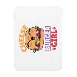 チーズバーガー ガール, ハンバーガー 女性 と チーズバーガー マグネット
