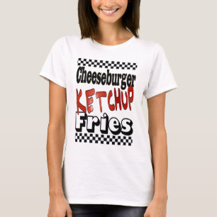チーズバーガー ケチャップ フライドポテト Tシャツ