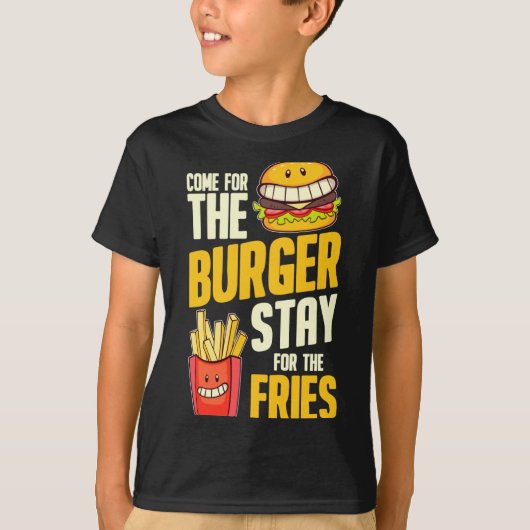 チーズバーガー バーガー ハンバーガー bbq 肉 tシャツ (正面)