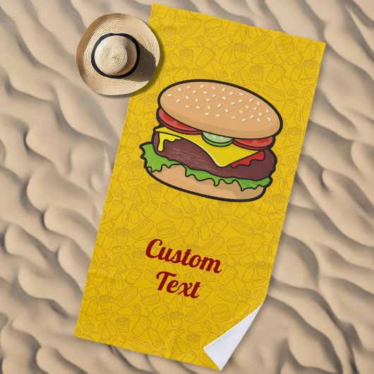 チーズバーガー ビーチタオル