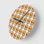 チーズバーガー ラウンド壁時計 (傾斜)