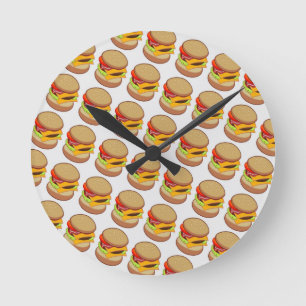 チーズバーガー ラウンド壁時計