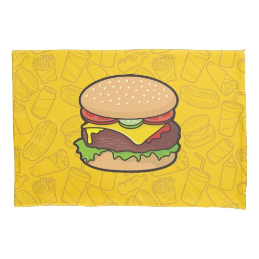 チーズバーガー 枕カバー (正面)