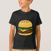 チーズバーガー 絵文字 ハンバーガー チーズ バーベキュー Tシャツ (正面)