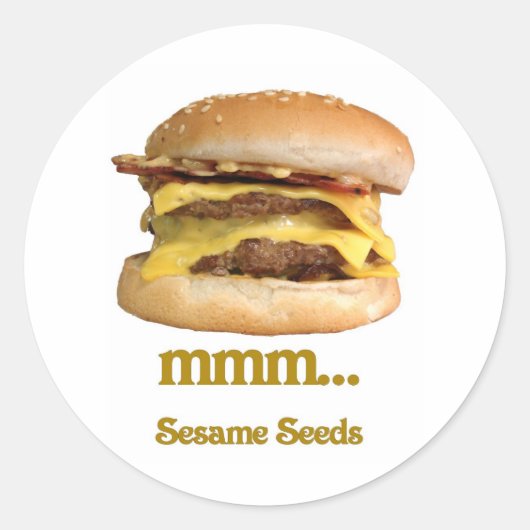 チーズバーガー – mmm...ゴマ種子 ラウンドシール (正面)