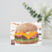 チーズバーガーBBQグリルファストフード ポストカード (スタンド正面)