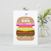 チーズバーガーBBQコックアウト招待状テンプレート 招待状 (スタンド正面)