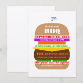 チーズバーガーBBQコックアウト招待状テンプレート 招待状 (正面/裏面)