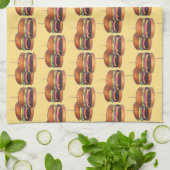 チーズバーガーBurgerハンバーガースライダーバーパブ キッチンタオル (折り畳み)