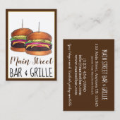 チーズバーガーBurgerハンバーガースライダーバーパブ 名刺 (正面/裏面)