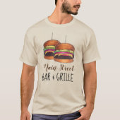 チーズバーガーBurgerハンバーガースライダーバーパブ Tシャツ (正面)