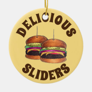 チーズバーガーBurgerハンバーガースライダーバー食品 セラミックオーナメント