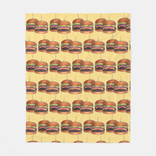 チーズバーガーBurgerハンバーガースライダーバー食品 フリースブランケット