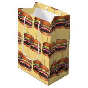 チーズバーガーBurgerハンバーガースライダーバー食品 ミディアムペーパーバッグ