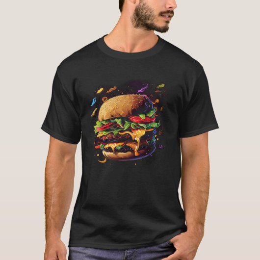 チーズバーガーHamburger Burger Food Graphic Tシャツ (正面)