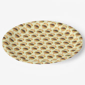 チーズバーガーHamburger Cheese Burger Bun ペーパープレート (アングル)