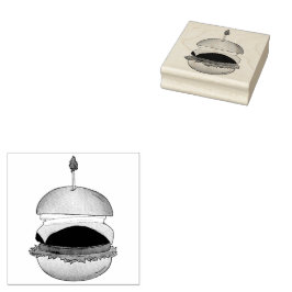 チーズバーガーHamburger Cheese Burger Bun ラバースタンプ