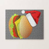 チーズバーガーHamburger Santa Hatマッチングクリスマス ジグソーパズル (横)