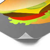 チーズバーガーHamburger Santa Hatマッチングクリスマス ポスター (角)