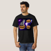 チーズバーガーT宇宙の猫 Tシャツ (正面フル)