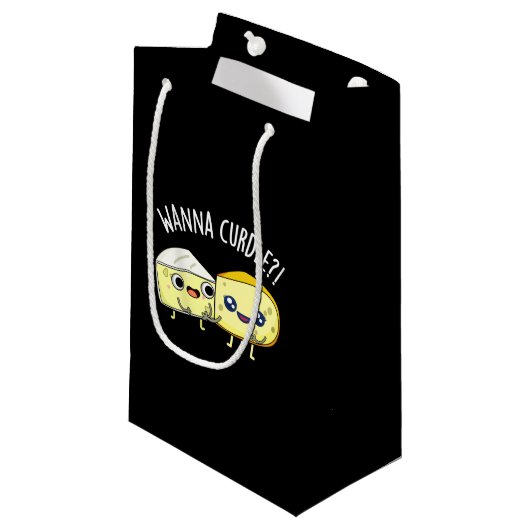 チーズパおもしろいンズダークBG スモールペーパーバッグ (正面アングル)