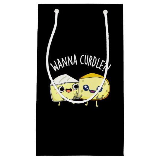 チーズパおもしろいンズダークBG スモールペーパーバッグ (正面)