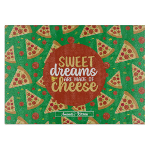 チーズパおもしろいンレトロ食イタリアン品ピザパターン カッティングボード