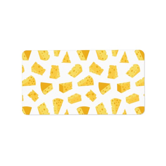 チーズパターンプリント差出人住所ラベル ラベル (正面)