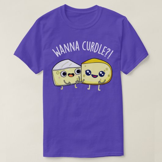 チーズパンおもしろいをカールしたい Tシャツ (デザイン正面)
