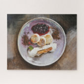 チーズパンケーキとベリー – グルメ食品 ジグソーパズル (横)