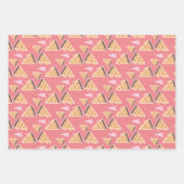 チーズピザペローニ肉スライス溶融ハート ラッピングペーパーシート (正面)