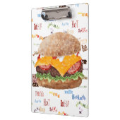 チーズファストフード付きハンバーガーBBQダイナー クリップボード (左)