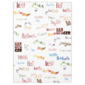 チーズファストフード付きハンバーガーBBQダイナー クリップボード (裏面)