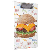 チーズファストフード付きハンバーガーBBQダイナー クリップボード (右)